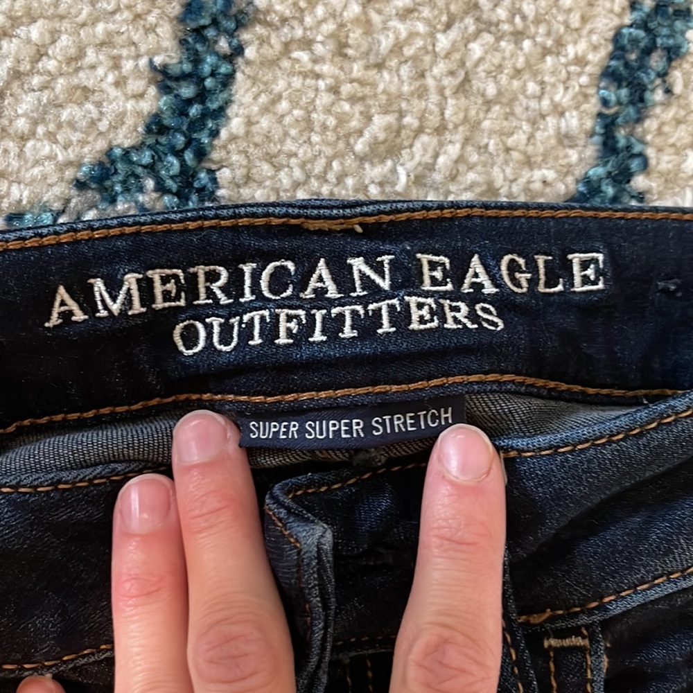 American Eagle Super Super Stretch 00 Short Jeggings Dark Wash - Picture 2 of 5